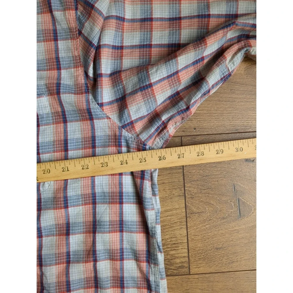 The North Face Shirt Mens 2XL Tan Red‎ Plaid Long Sleeve Button Down Outdoors